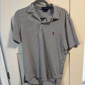 Polo by Ralph Lauren Black and White Striped Men's Shirt